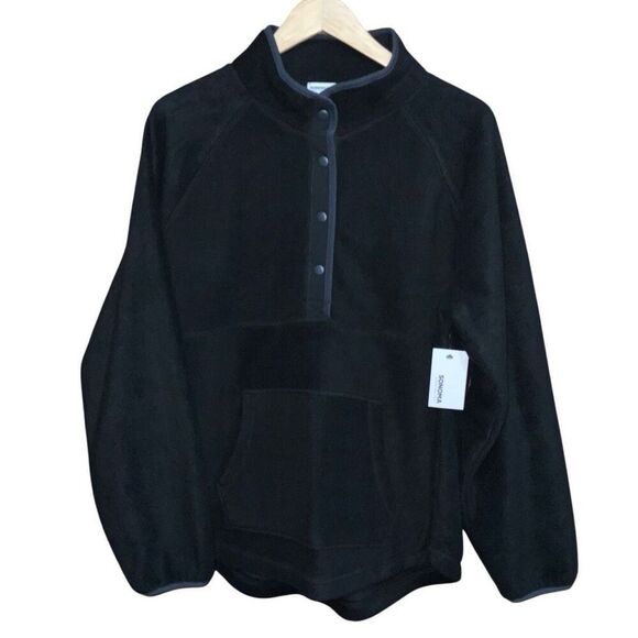 NWT Sonoma Black Fleece Half Snap Sweater Size XXL - Picture 1 of 6